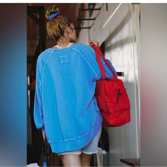 FP Movement by Free People: One To Beat Pullover in Riviera Blue NWT - Picture 2 of 15